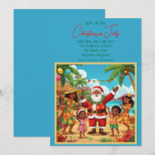 Invitation Noël à la fête de juillet (Devant / Derrière)