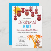 Invitation Noël à la fête de juillet (Devant / Derrière)
