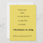 Invitation Noël à la fête de juillet (Dos)