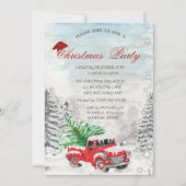 Invitation Noël à la forêt de pins rouges (Devant)