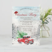 Invitation Noël à la forêt de pins rouges (Debout devant)