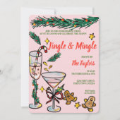 Invitation Noël à la main fantaisie et à la main (Devant)