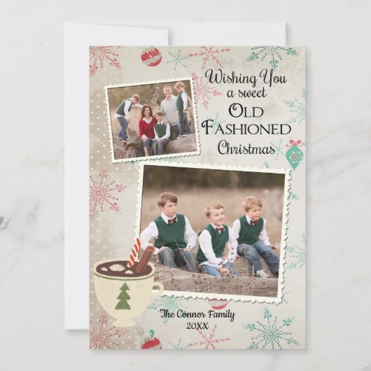 Invitation Noël à l'ancienne (Devant)