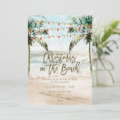 Invitation Noël à l'invitation de la fête de la plage (Debout devant)