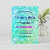 Invitation Noël à l'ombre verte belle parties scintillant (Debout devant)