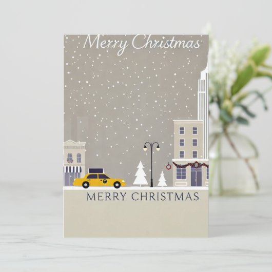 Invitation Noël à New York | Statue Iconique Grosse Pomme (Debout devant)