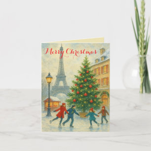 Invitation Noël à Paris Tour Eiffel Hiver Personnalisé