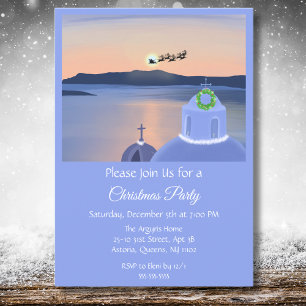 Invitation Noël à Santorin, Grèce avec le Père Noël