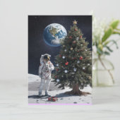 Invitation Noël à thème de l'espace (Debout devant)