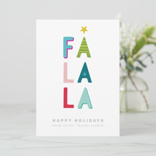 Invitation NOËL AFFAIRES GRÂCE À la typographie moderne falal (Debout devant)