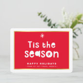 Invitation NOËL AFFAIRES MERCI est la saison or rouge (Debout devant)