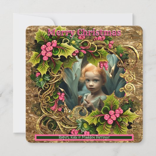 Invitation Noël AJOUTER ta propre photo Fun de vacances (Devant)