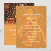 Invitation Noël ancien Père Noël mariage d'hiver (Devant / Derrière)