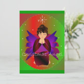 Invitation Noël Ange Bébé Fille prier (Debout devant)