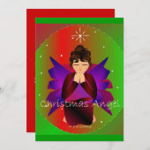 Invitation Noël Ange Bébé Fille prier (Devant / Derrière)