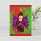 Invitation Noël Ange Bébé Fille prier (Debout devant)