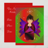 Invitation Noël Ange Bébé Fille prier (Devant / Derrière)