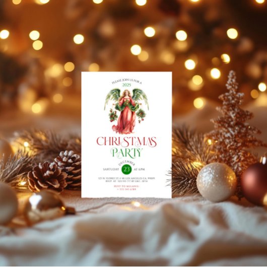 Invitation Noël Ange Typographie Fête de Noël En