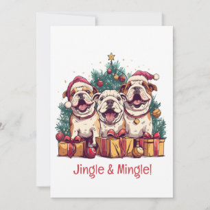 Invitation Noël Anglais Chien de Chien De Fer Chapeau