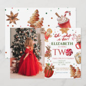 Invitation Noël Anniversaire fête quel plaisir 2e anniversair (Devant / Derrière)