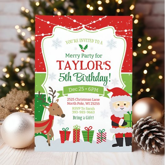 Invitation Noël Anniversaire Invitation, Fête de Noël