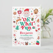 Invitation Noël Anniversaire Oh Quel Amusant Anniversaire de (Debout devant)