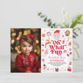 Invitation Noël Anniversaire Oh Quel Amusant Fille Anniversai (Debout devant)