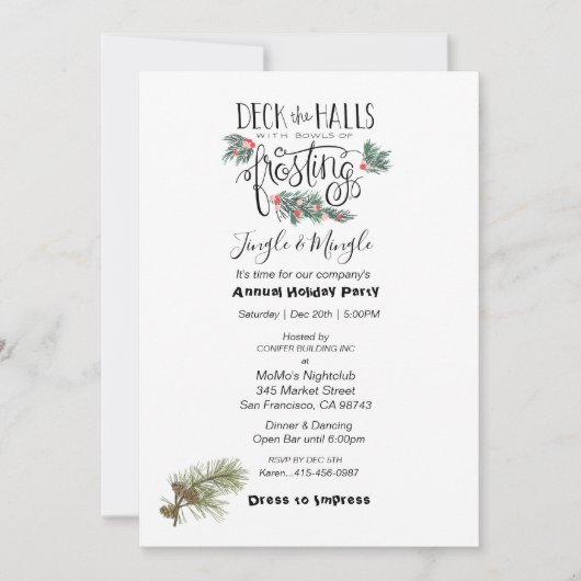 Invitation Noël annuel Fête Pine Needles (Devant)