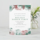 Invitation Noël Aquarelle Affaires Dîner (Debout devant)