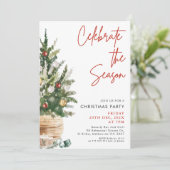 Invitation Noël Arbre Bougies Fête de Noël (Debout devant)