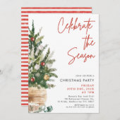 Invitation Noël Arbre Bougies Fête de Noël (Devant / Derrière)