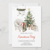Invitation Noël Arbre Convivial Fête des amis (Devant)