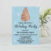 Invitation Noël Arbre Cookie Fête Fête de Noël Neige bleue (Debout devant)