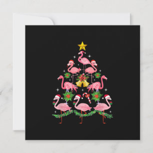 Invitation Noël - Arbre de Noël Flamant Rose Mignon