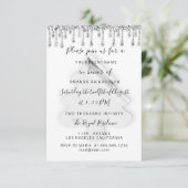 Invitation Noël Arbre Dîner Vacances Blanc Gris Argent (Debout devant)