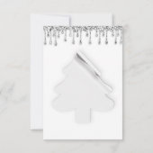 Invitation Noël Arbre Dîner Vacances Blanc Gris Argent (Dos)