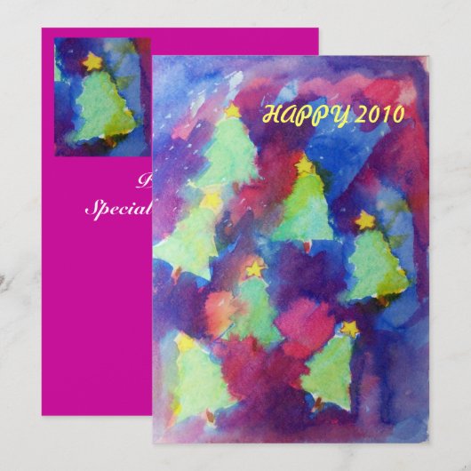 INVITATION NOËL ARBRE - FÊTE (Devant / Derrière)