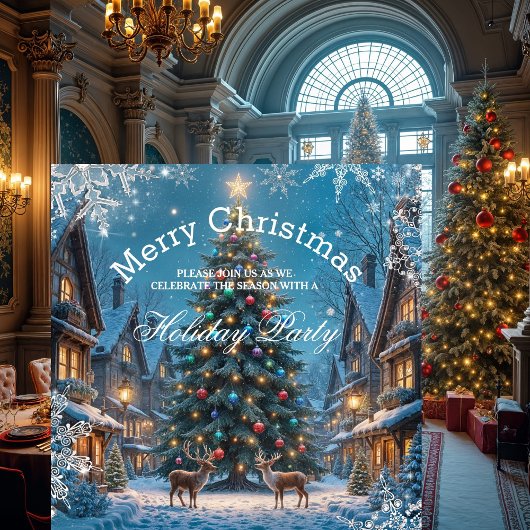 Invitation Noël Arbre Fête Fête d'hiver Rennes neige