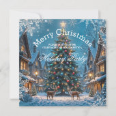 Invitation Noël Arbre Fête Fête d'hiver Rennes neige (Devant)