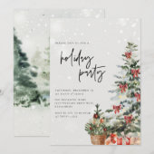 Invitation Noël Arbre Fête Fête Fête moderne Noël (Devant / Derrière)