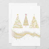 Invitation noël arbre or saisonnier (Devant / Derrière)