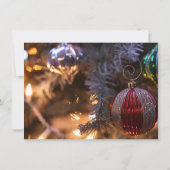 Invitation Noël Arbre Ornement Fête Lumières (Dos)