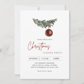 Invitation Noël Arbre Ornement Soirée de Noël (Devant)