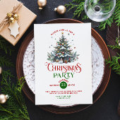 Invitation Noël Arbre rétro Typographie fête de Noël