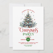 Invitation Noël Arbre rétro Typographie fête de Noël (Devant)