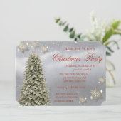 Invitation Noël Arbre Snowflakes, Fête de Noël d'entreprise (Debout devant)