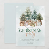Invitation Noël Arbres Noël (Devant / Derrière)