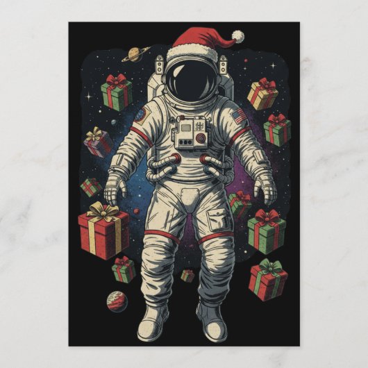Invitation Noël Astronaute de Noël (Devant)