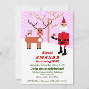 Invitation Noël avec le Père Noël Fête du premier anniversair