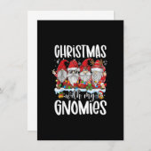 Invitation Noël Avec Mes Gnomes Drôle Rouge Gnome Hommes Noël (Devant / Derrière)